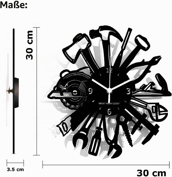 Instant Karma Clocks Wanduhr Künstler Hydraulisch Zimmermann Mechanisch Garage Werkzeuge