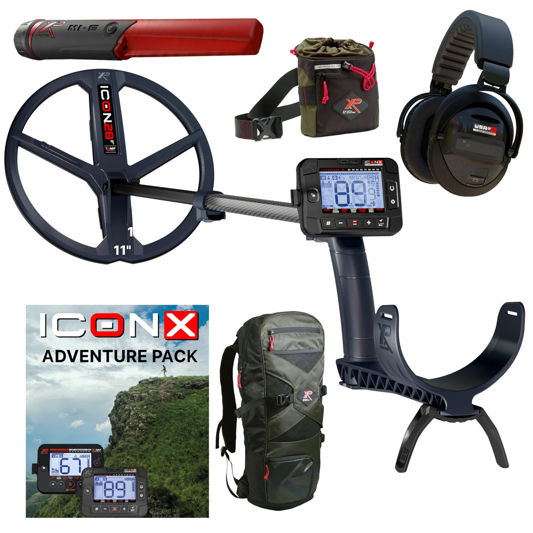 XP Metal Detectors ICONX Adventure Pack - WSAXL Stereo-Kopfhörer, MI-6 Pinpointer, FMF 28cm Suchspul