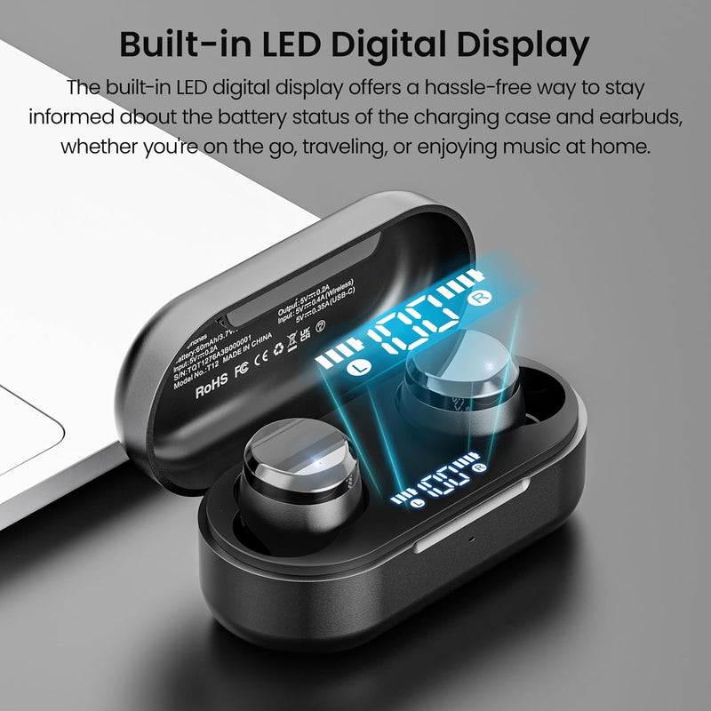 TOZO Tonal Dots Bluetooth Kopfhörer in Ear 5.3 Built-in ENC Geräuschunterdrückung Mic, 55 Stdn. Spie