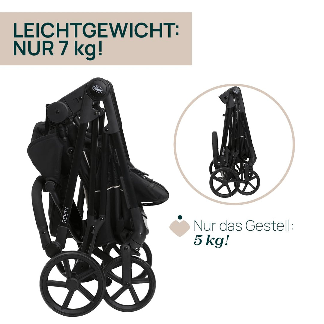 Chicco Kinderwagen Seety, Leicht und kompakt, von 0 Monaten bis 4 Jahren, bis 22 kg, faltbar, verste
