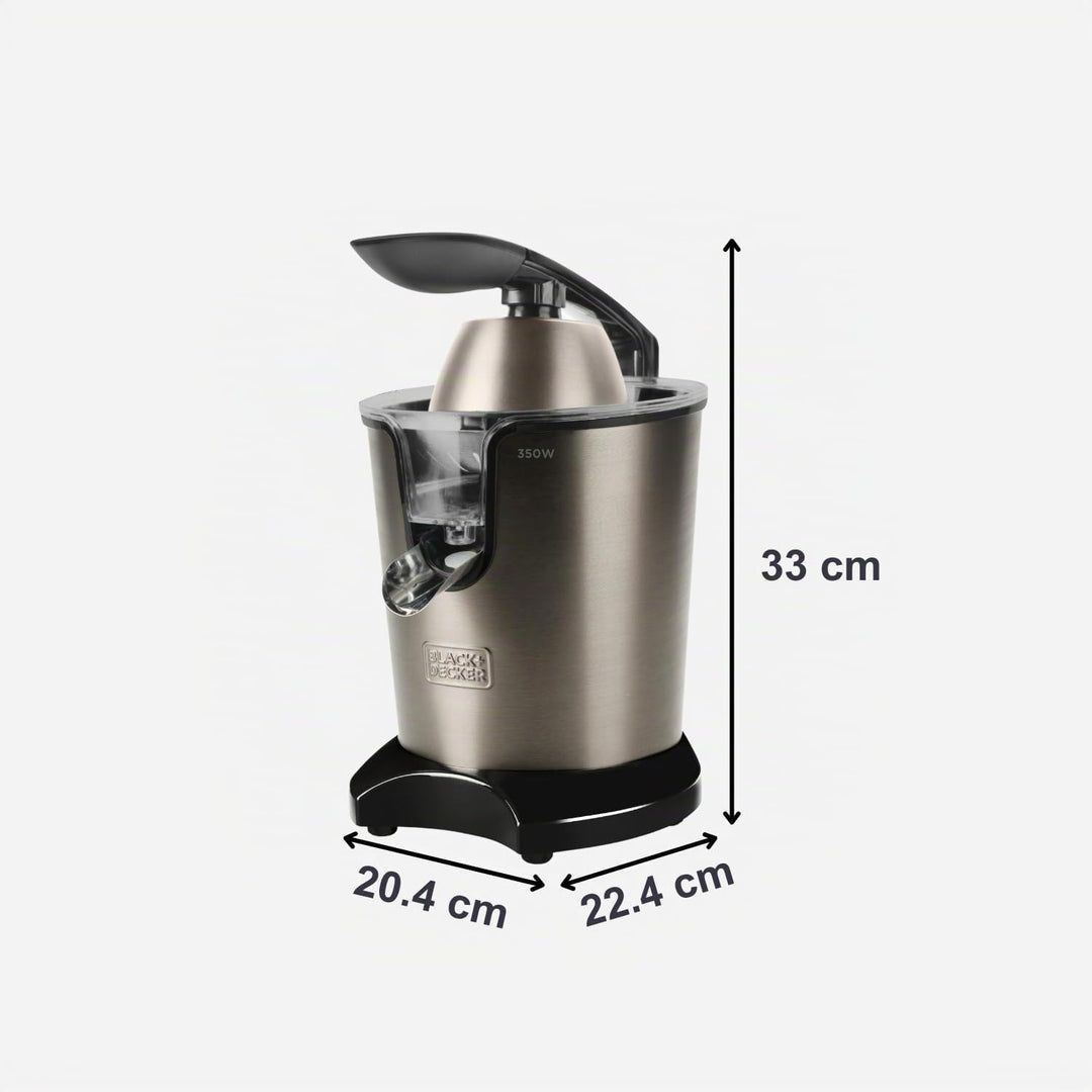Black+Decker BXCJ350E - Elektrische Saftpresse 350W. Professioneller Wechselstrommotor. Extra Filter