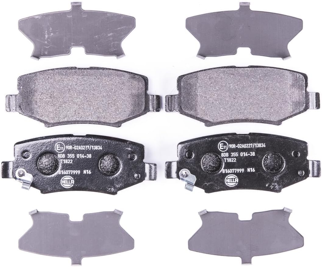 HELLA PAGID 8DB 355 014-381 Bremsbelagsatz - T1822 - Dicke/Stärke: 16.6mm - Bremssystem: TRW - mit a