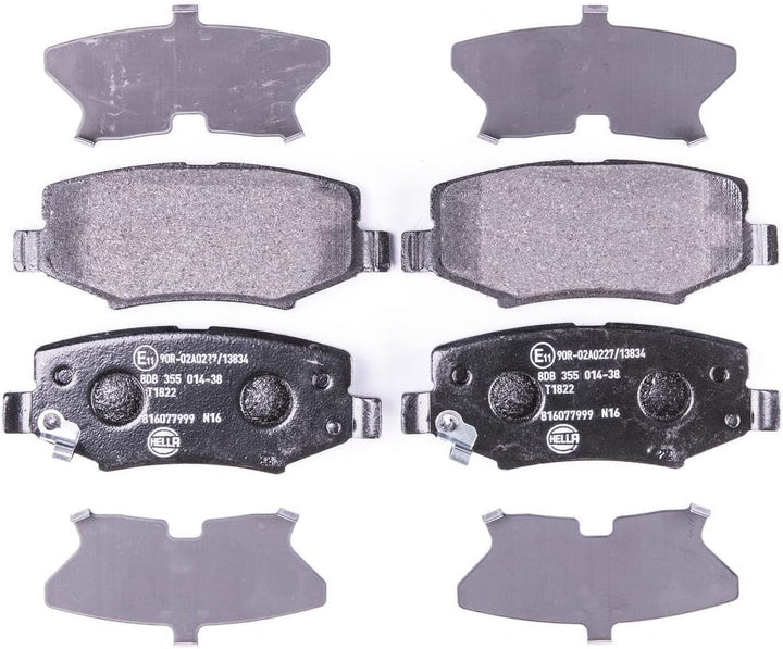 HELLA PAGID 8DB 355 014-381 Bremsbelagsatz - T1822 - Dicke/Stärke: 16.6mm - Bremssystem: TRW - mit a