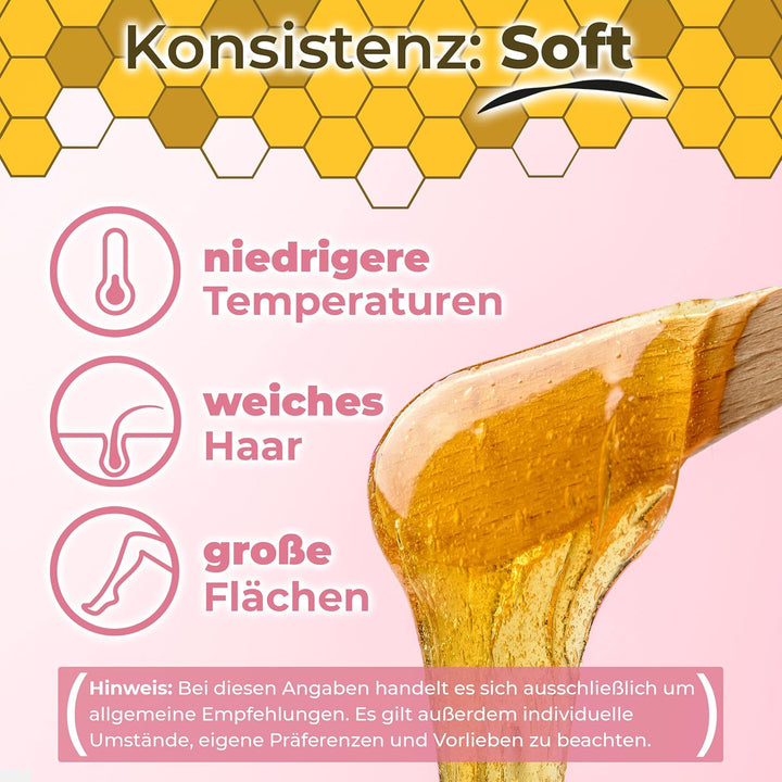 Sugaring Paste Mrs. Sugar 1x Zucker-Spatel, Soft Zuckerpaste Haarentfernung 550g (Soft), Soft