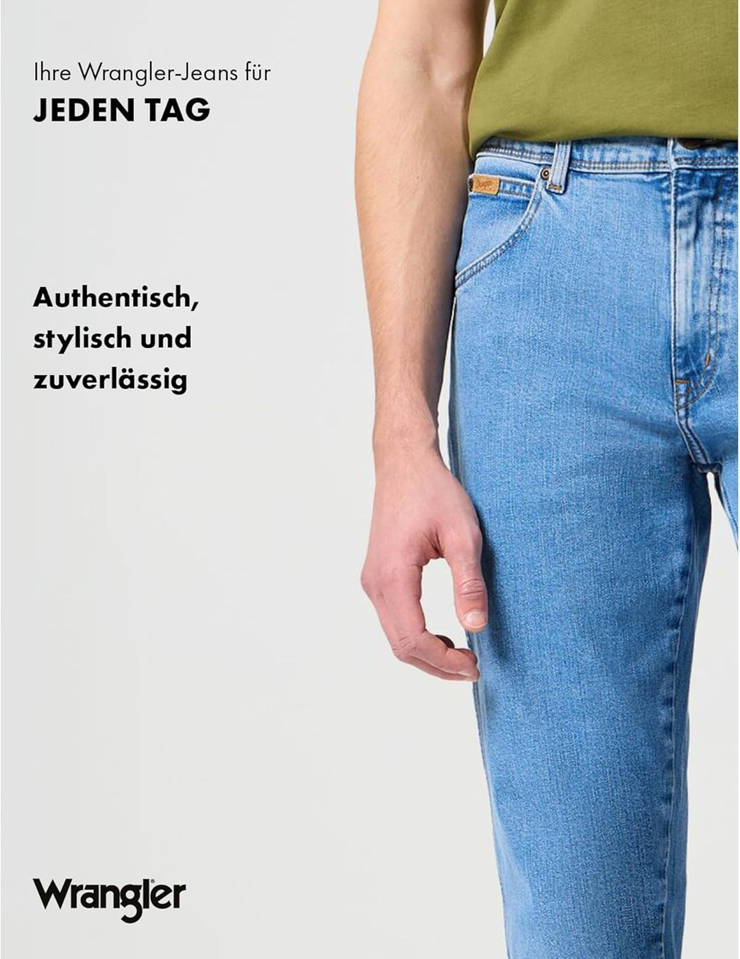 Wrangler Herren Jeans Texas - Regular Fit - Blau - Arm Strong W29-W50 Stretch 30W / 30L Good Shot, 3