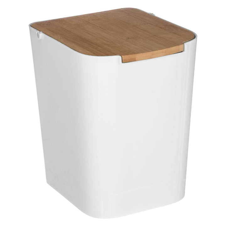 5five - mülleimer mit bambusdeckel 5l naturéo weiss