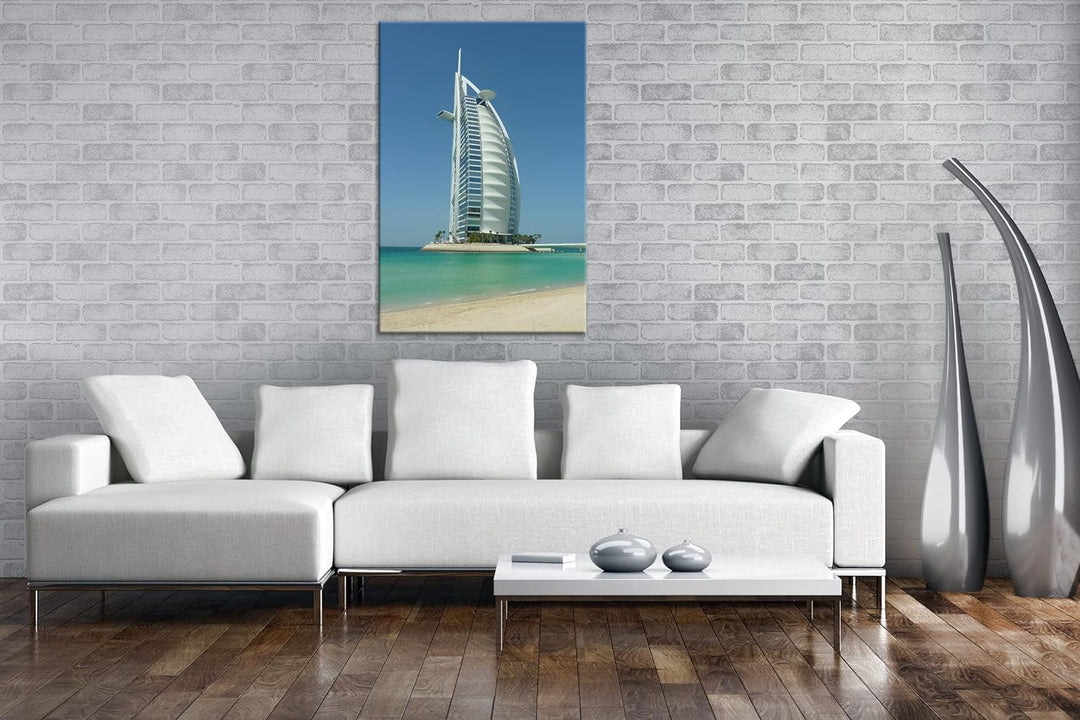 deyoli gigantisches Gebäude in Dubai im Format: 80x60 als Leinwandbild, Motiv fertig gerahmt auf Ech