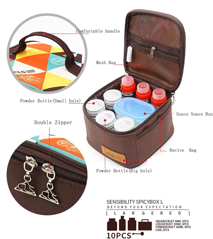 Outdoor Seasoning Gewürzbehälter Portable kleiner Salzstreuer BBQ Gewürzflasche Set Transparent Gewü