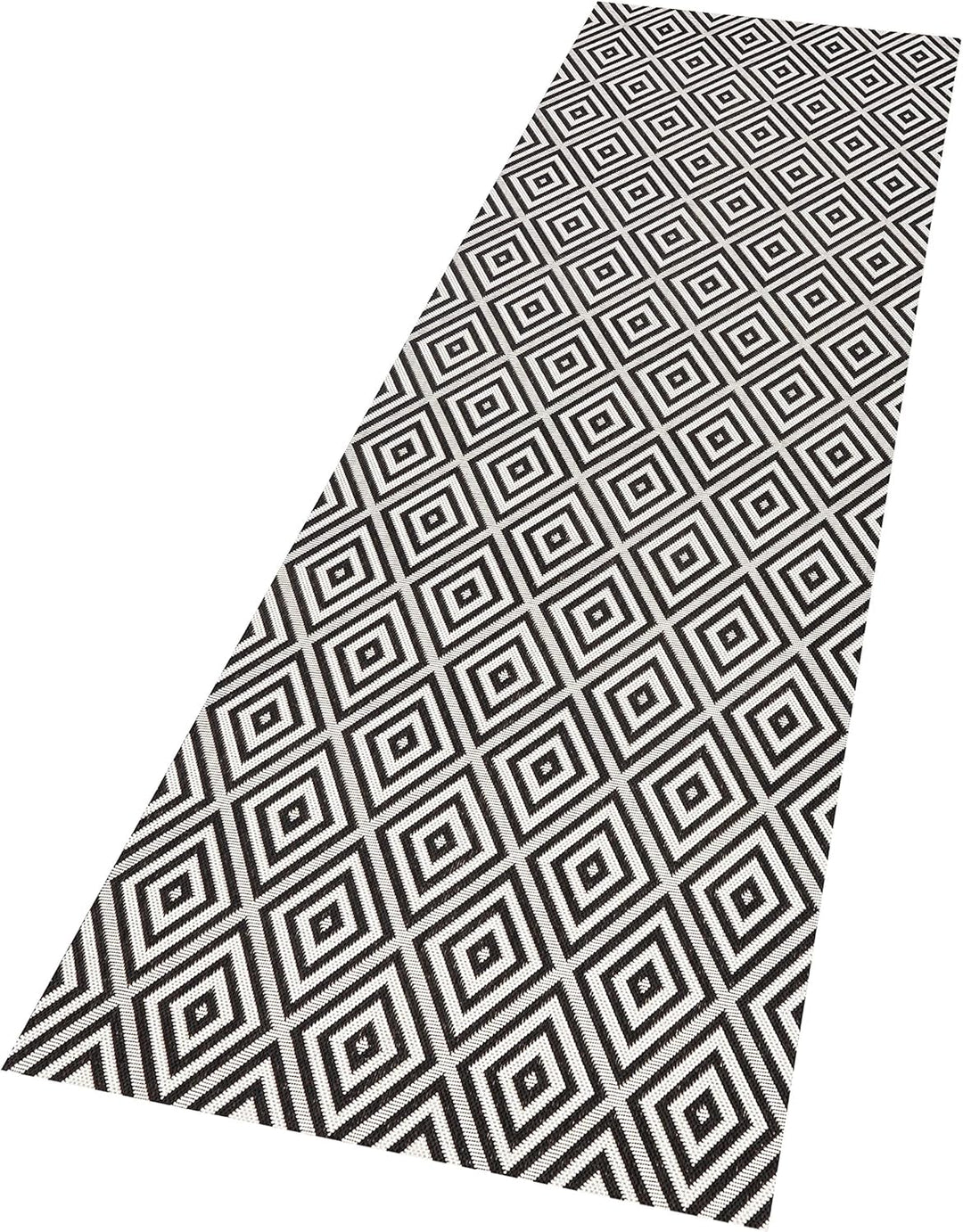 NORTHRUGS In- und Outdoor Teppich Karo 80x200cm - Wetterfest Modern Geometrisches Muster Kariert All