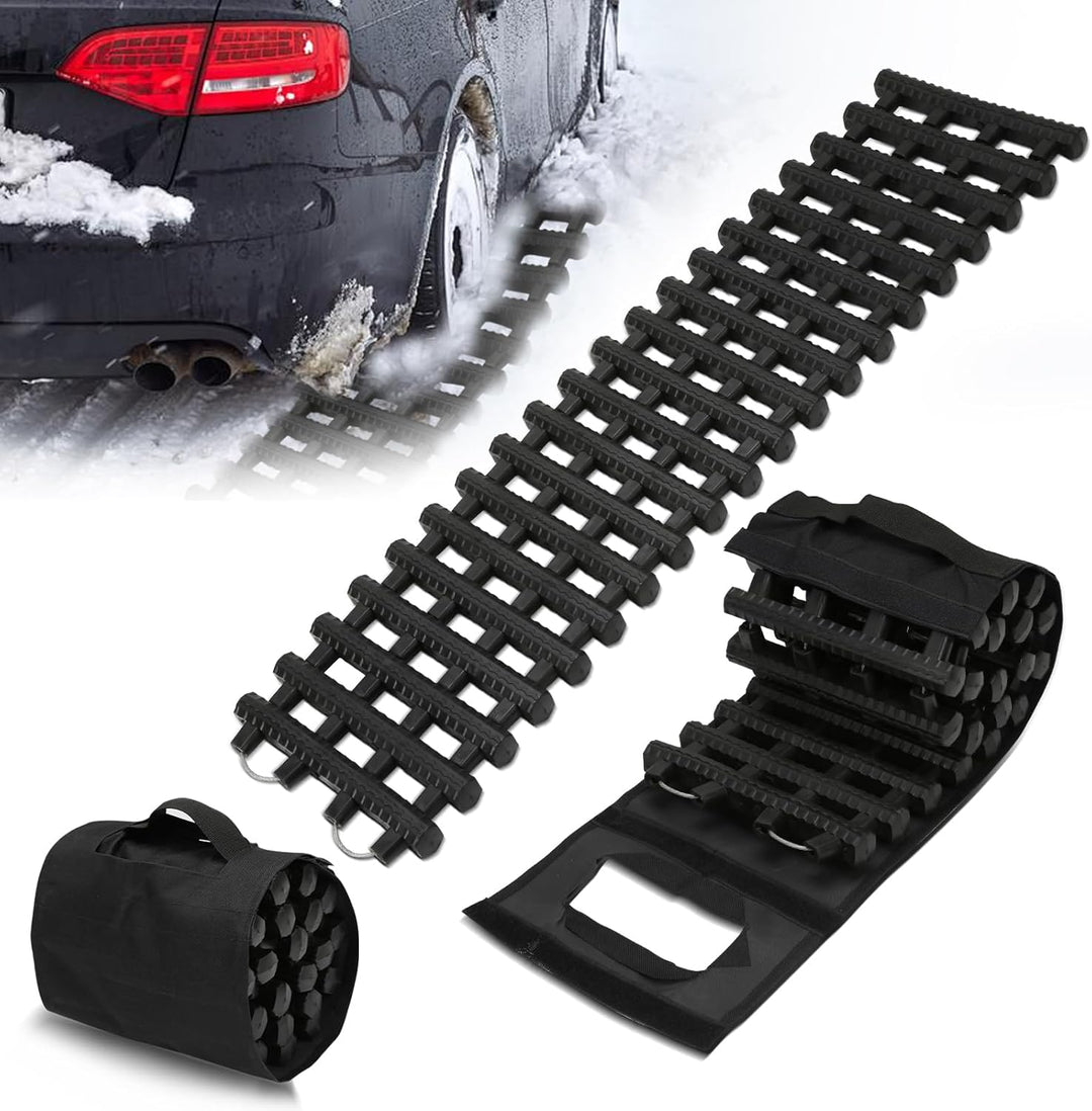 Ansobea Traktionshilfe Anfahrhilfe 2 Stück, Auto Anfahrhilfe 80x21cm,mit Aufbewahrungstasche,Traktio
