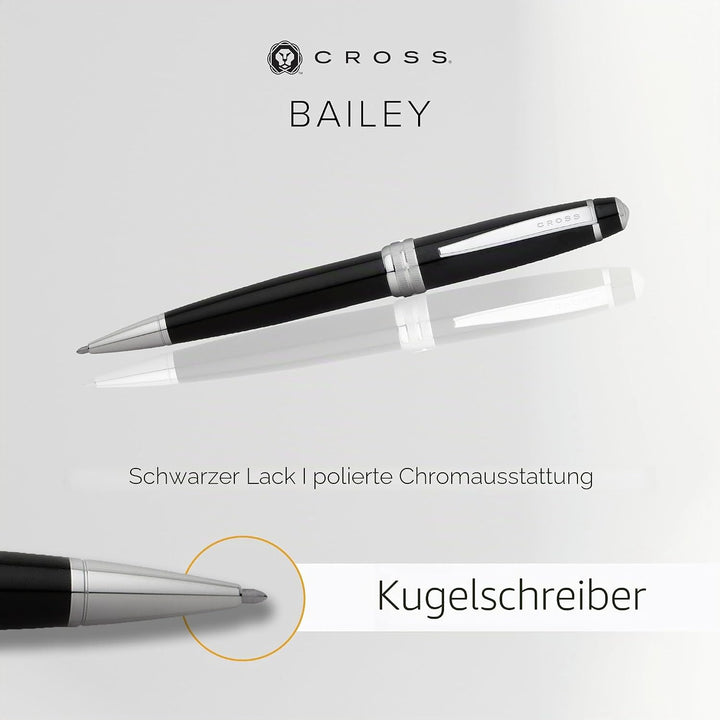 Cross Bailey Kugelschreiber (Drehmechanik, Schreibfarbe schwarz, Strichstärke M, inkl. Premium-Gesch