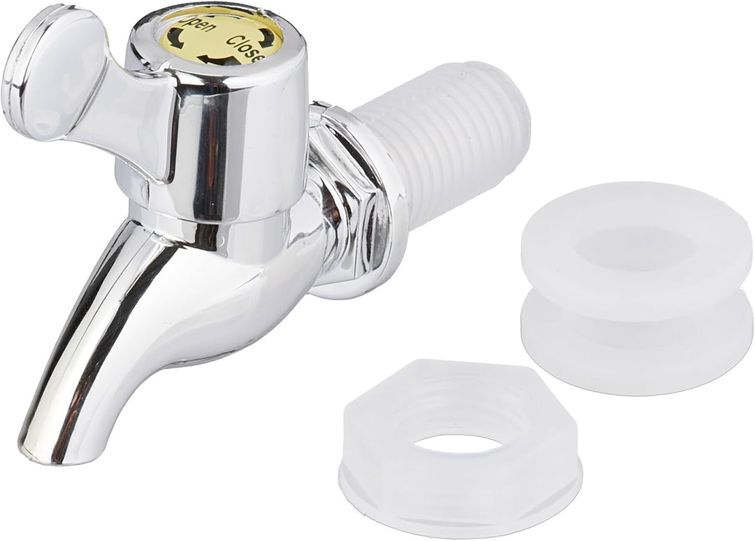 Relaxdays Getränkespender 2er Set, Limobehälter 4L, Zapfhahn und Deckel, Wasserspender, Glas & Kunst