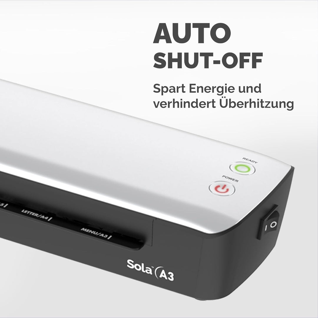 Fellowes Laminiergerät A3 Sola für Zuhause und Homeoffice, für Laminierfolien bis 125 Mikron Stärke,