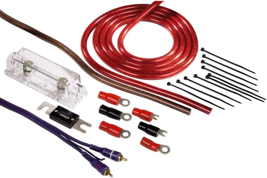 Hama Anschluss-Set für Car Hifi-Verstärker, AMP-Kit mit Powerkabeln (25 mm²), Cinchkabel, Sicherungs