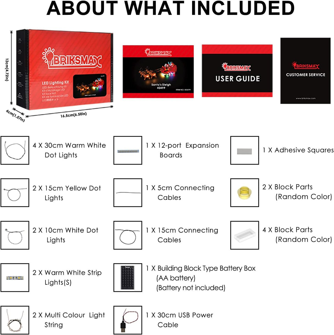 BRIKSMAX Led Beleuchtungsset für Lego Schlitten des Weihnachtsmanns - Compatible with Lego 40499 Bau