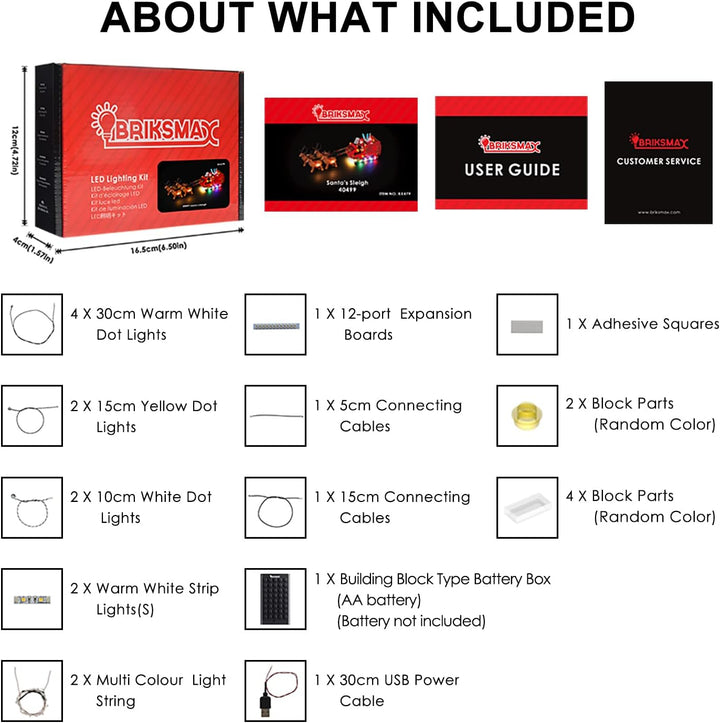 BRIKSMAX Led Beleuchtungsset für Lego Schlitten des Weihnachtsmanns - Compatible with Lego 40499 Bau