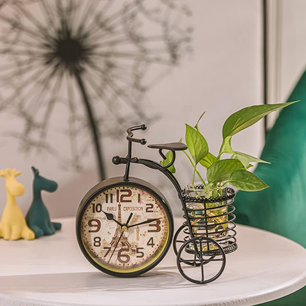 Fahrrad Schreibtischuhr Mode Kreative Eisen Metall Stille Tischuhr Wohnzimmer Schlafzimmer Dekoratio