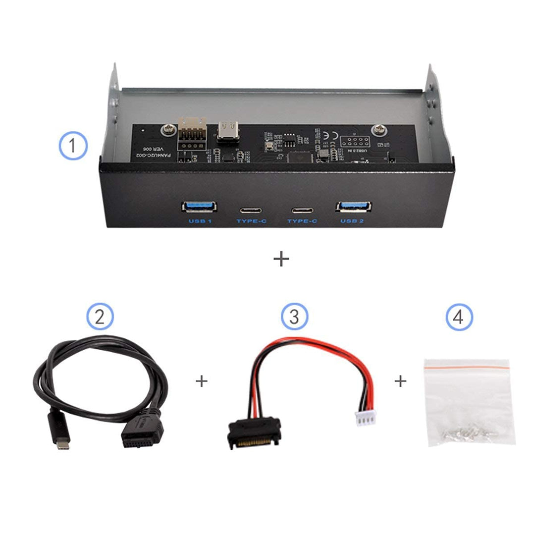 ChenYang 5,25" Frontpanel CD ROM Laufwerk USB 3.0 und USB C Hub mit 4 Anschlüssen Motherboard Adapte