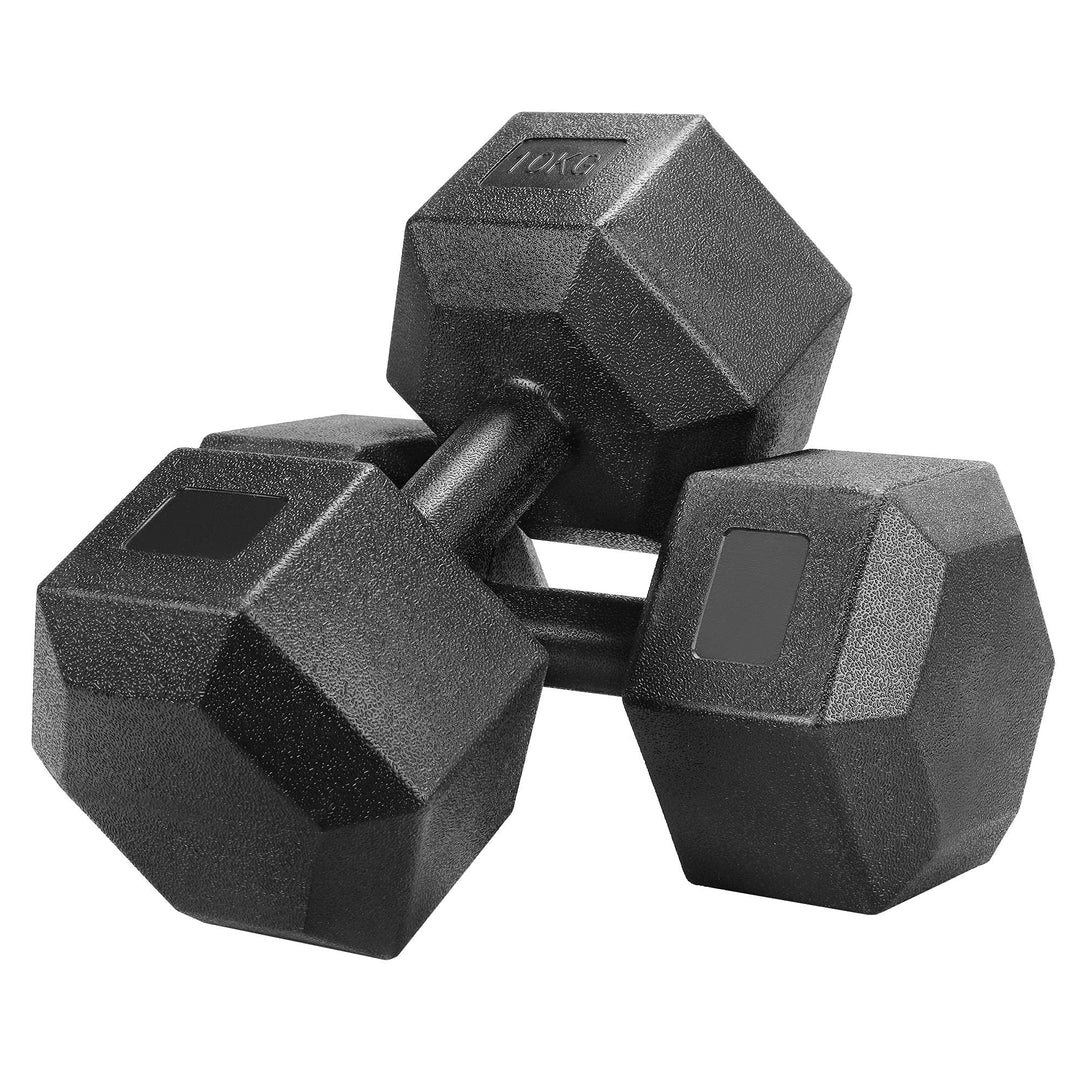 Yaheetech 2 Stück Hantel Set 4/5/6/7,5/8/10 Kg Kurzhanteln Gusseisen Hexagon Hanteln Gewichte Traini