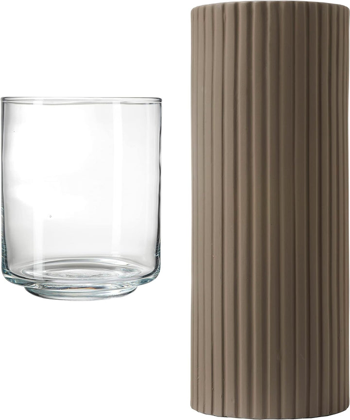 LEONARDO HOME Windlicht Poesia 65 cm Taupe, 033160, Glas, braungrau