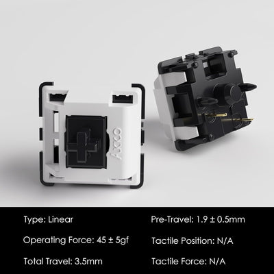 Akko V3 Pro Switch für Mechanische Tastatur, Linear Switches, 5 Pin 45gf, Mahjong-Sound, MX Tastensc