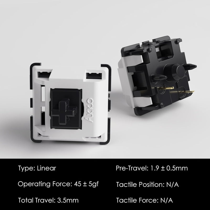 Akko V3 Pro Switch für Mechanische Tastatur, Linear Switches, 5 Pin 45gf, Mahjong-Sound, MX Tastensc