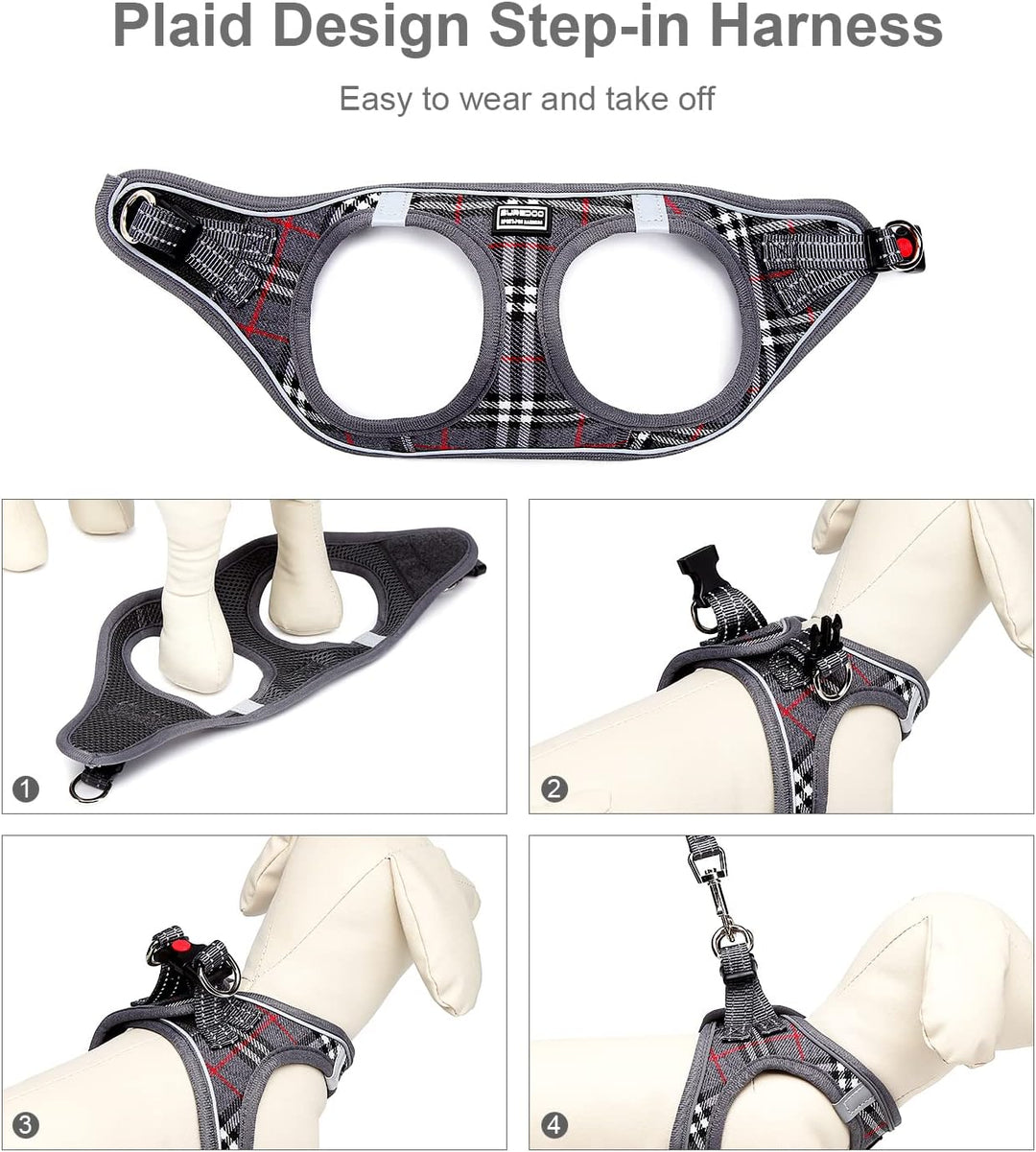 Suredoo Hundegeschirr Kleine Hunde mit Leine, Anti Zug Geschirr Reflektierend Atmungsaktiv Brustgesc