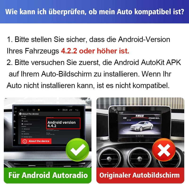 CarlinKit Wired CarPlay/Wired Android Auto Adapter für Android Radio Car, Autokit APK muss im Autora