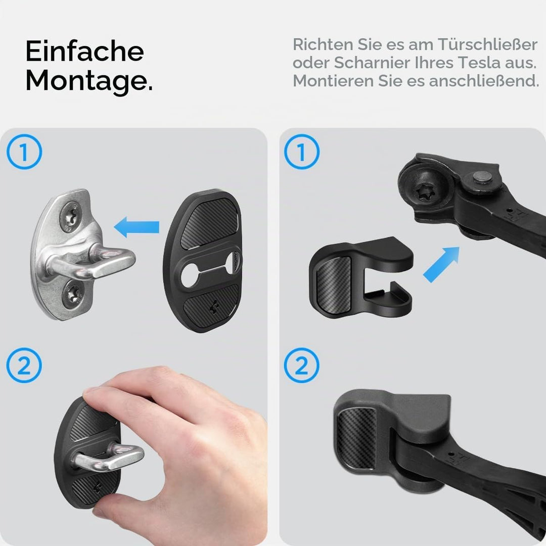 Spigen Tesla Model Y Juniper 2026 und Model 3 (~2023) Türschlossabdeckung, 4 Stücke Door Lock Cover