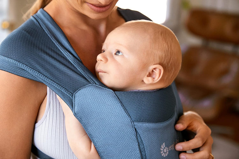 Ergobaby Embrace Soft Air Mesh Babytrage für Neugeborene ab Geburt, 2-Positionen Bauchtrage Baby Tra