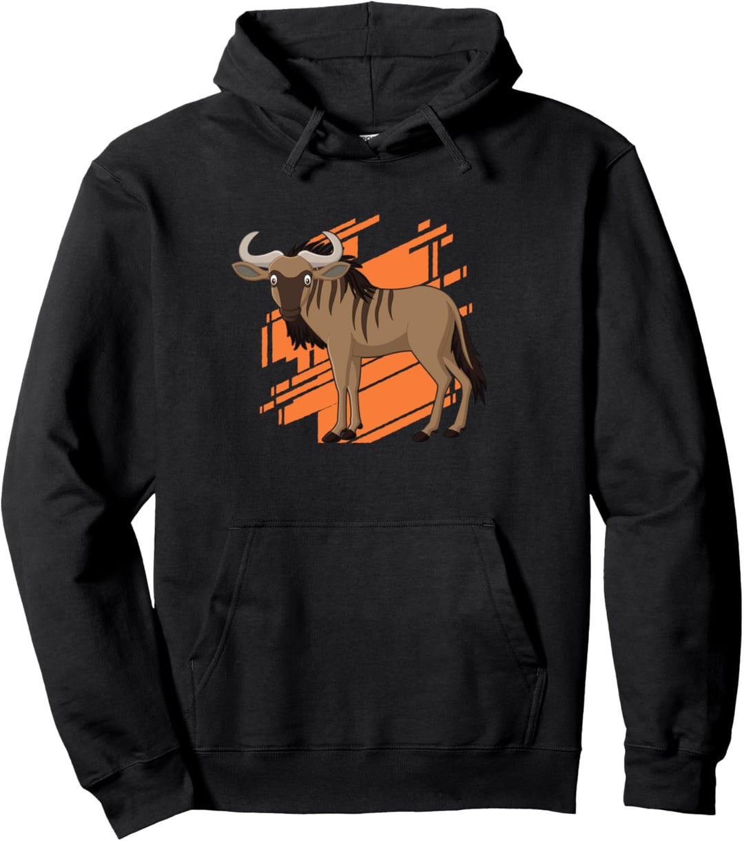 Cartoon Gnu Kinder Gnu Pullover Hoodie