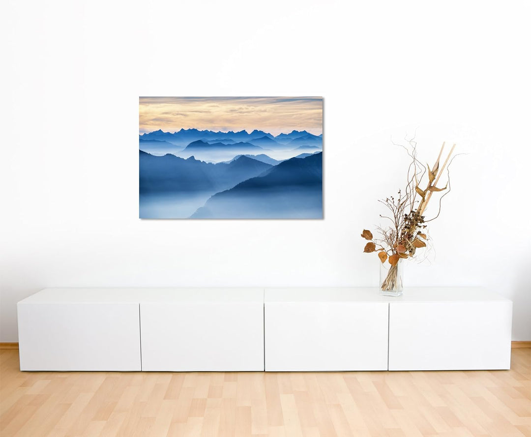 Paul Sinus Art Kunstfoto auf Leinwand 60x40cm Landschaftsfotografie – Wendelstein Gebirge, Bayern au