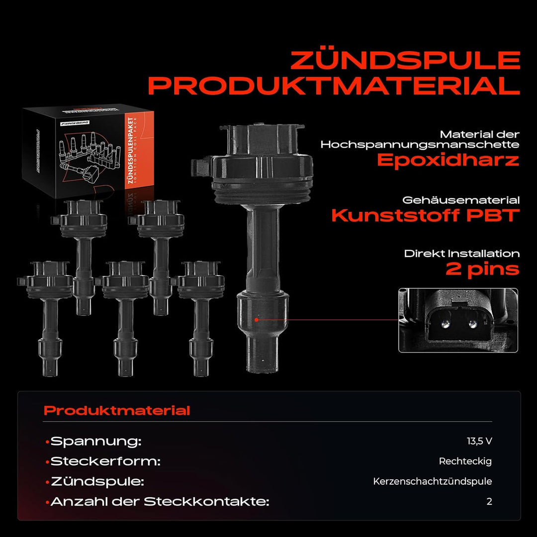 6x Zündspule Zündmodul für 960 964 965 960 II 964 965 S90 V90 2.5L 2.9L 1990-1998 Sechs Stück, Sechs