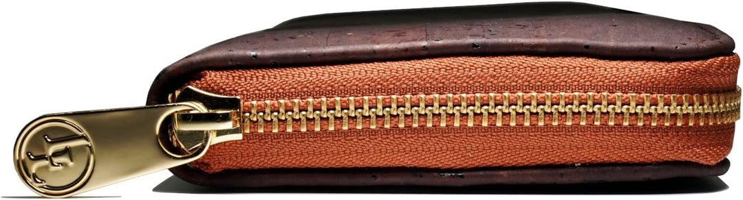 Damen Geldbörse aus veganem Korkleder Gross, Frauen Portemonnaie mit RFID-Schutz, Vegan Wallet, Kork