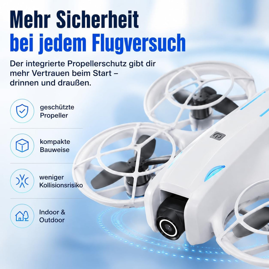 Mini Drohne mit 1080p HD Kamera & WiFi FPV, 5,6" Display Fernsteuerung, Optical Flow Stabilisierung,