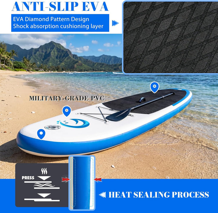 FunWater Aufblasbare Stand Up Paddling Board Sup Paddle Board Mit Verstellbarem Paddel, Handpumpe, A