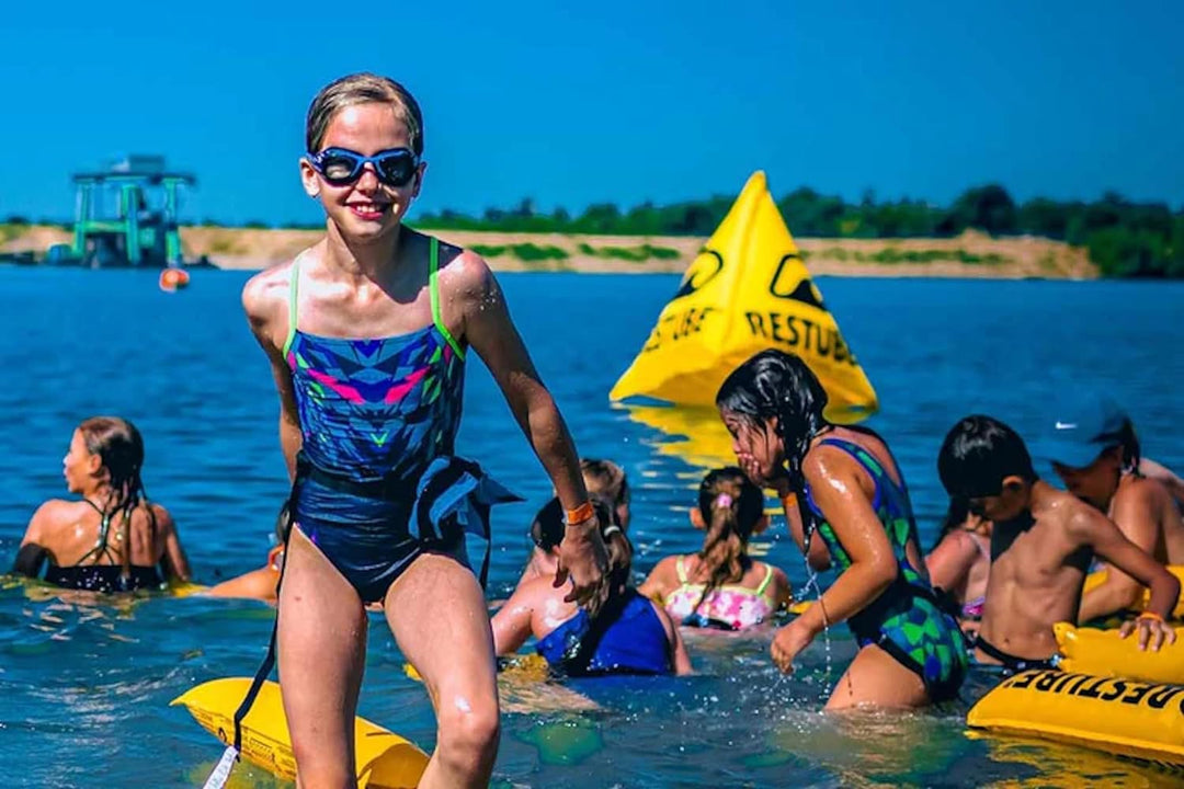 Restube Kids aufblasbare Schwimmboje [Jellyfish] | für Schwimmen, Angeln, Segeln & Surfen | Kompakte
