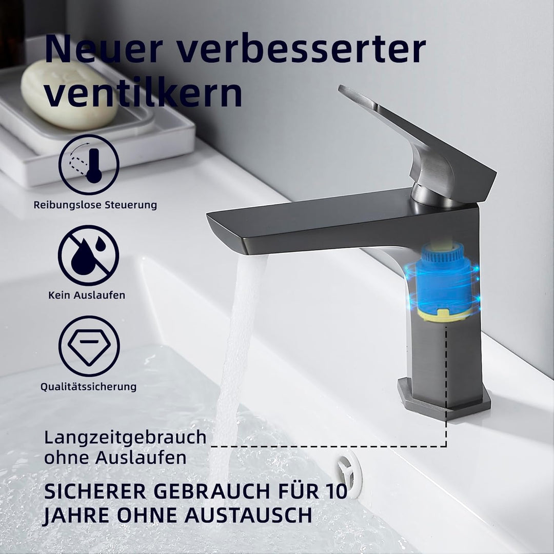 BELZ Wasserhahn Bad, Einhandmischer Waschtischarmatur, Armatur Badezimmer, Mischbatterie Waschbecken