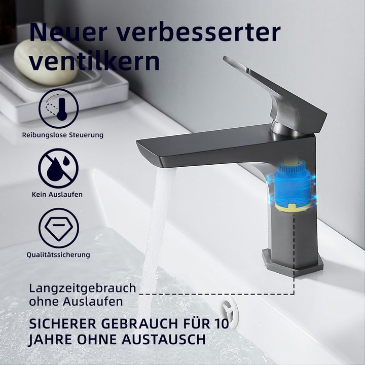 BELZ Wasserhahn Bad, Einhandmischer Waschtischarmatur, Armatur Badezimmer, Mischbatterie Waschbecken