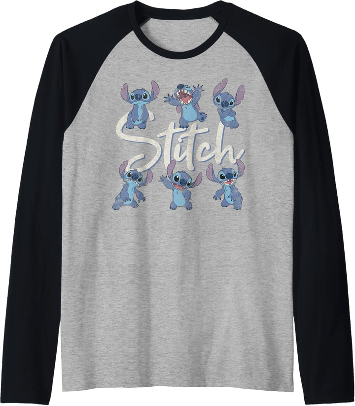 Disney Lilo & Stitch Poses Of Stitch Raglan