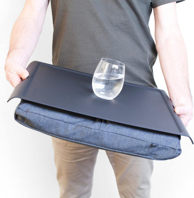 Bosign. Knietablett Laptray mit Sitzsack-Kissen für Laptop, Frühstück. Rutschfestes Tablett. Abnehmb