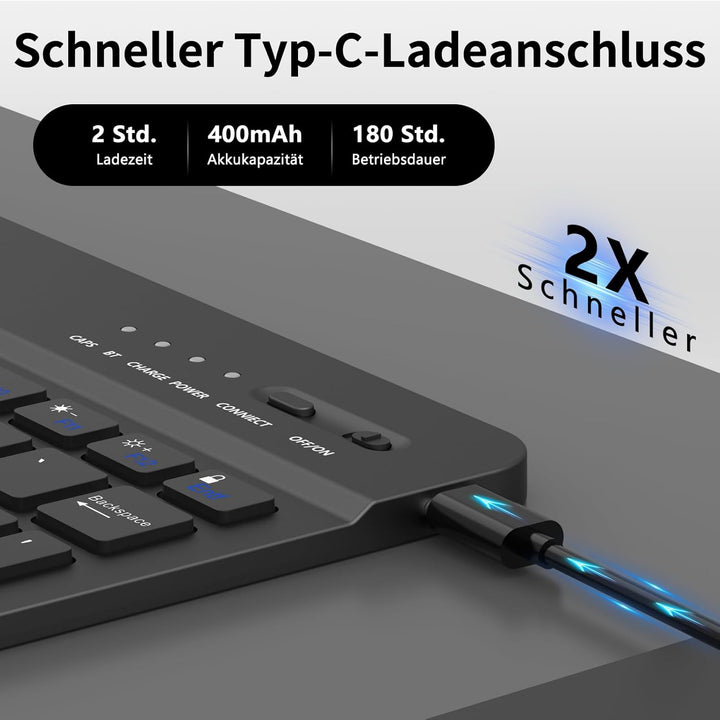 TQQ Tastatur Hülle für iPad 10.2 Zoll (9/8/7 Generation), für iPad Air 3rd und iPad Pro 10.5, Wieder