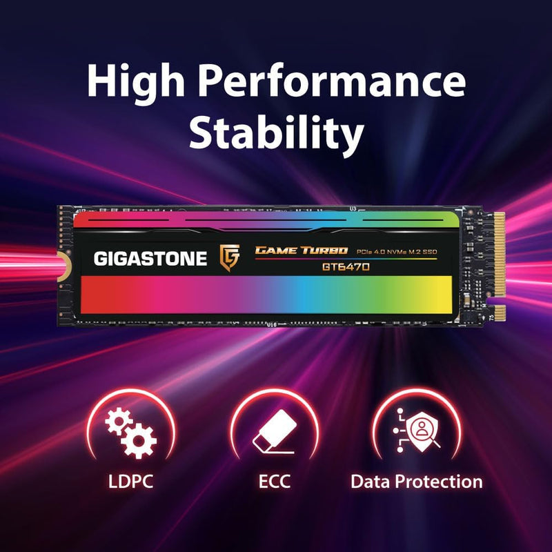 Gigastone M.2 SSD 1TB PCIe 4.0x4 NVMe M.2 2280 Game Turbo Gen4 PCIe Internal Solid State Drives 7,00