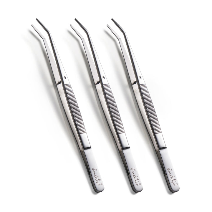 Beaditive 15,5 cm Pinzettenset für Nähmaschinen (10-teilig) mit gezahnten, gebogenen Spitzen | Profe