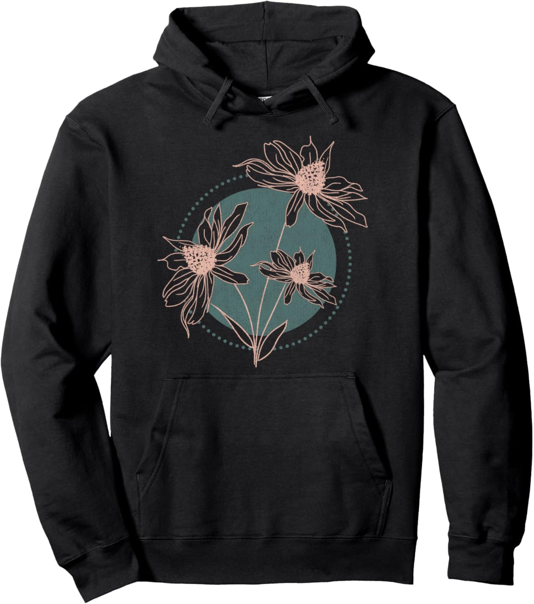 Trendy Garden Flowers Pocket Pullover Hoodie