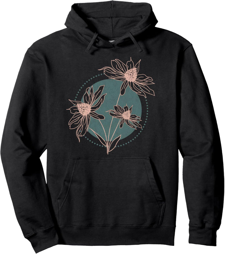 Trendy Garden Flowers Pocket Pullover Hoodie