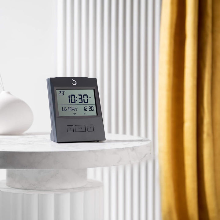ALFAJR Azan Clock CS-13 Tischuhr, automatischer Athan Gebetsalarm, Grau