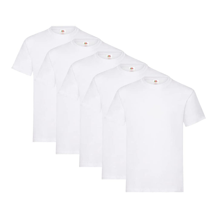 Fruit of the Loom Herren T-Shirt 5er-Pack Heavy Cotton M L XL XXL 3XL Diverse Farbsets S Weiss (Whit