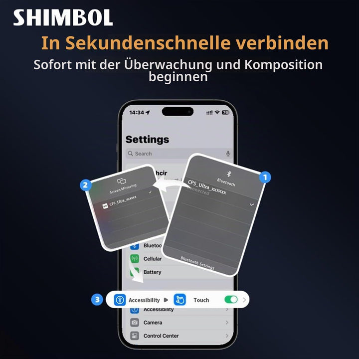 Shimbol CP5 Ultra, 5‘’ 1080P Full Touch HD Telefon Vlog Selfie Monitor Screen für iPhone &amp; Android -
