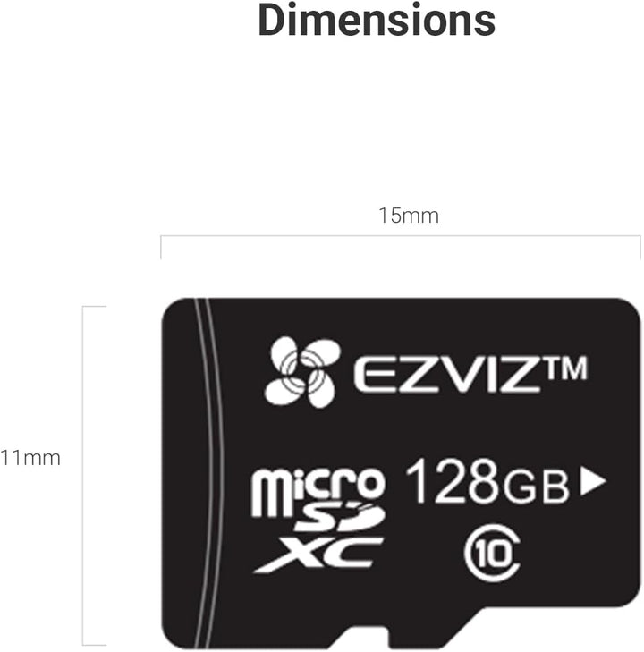 EZVIZ 128 GB Micro-SD-Karte, microSDHC-Speicherkarte, Lesegeschwindigkeit bis zu 90 MB/s, Klasse 10,